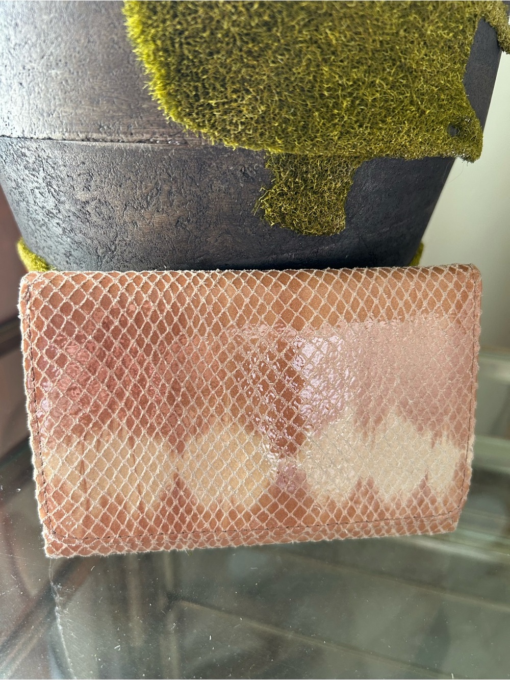 HOBO Snake-Embossed Fold Wallet